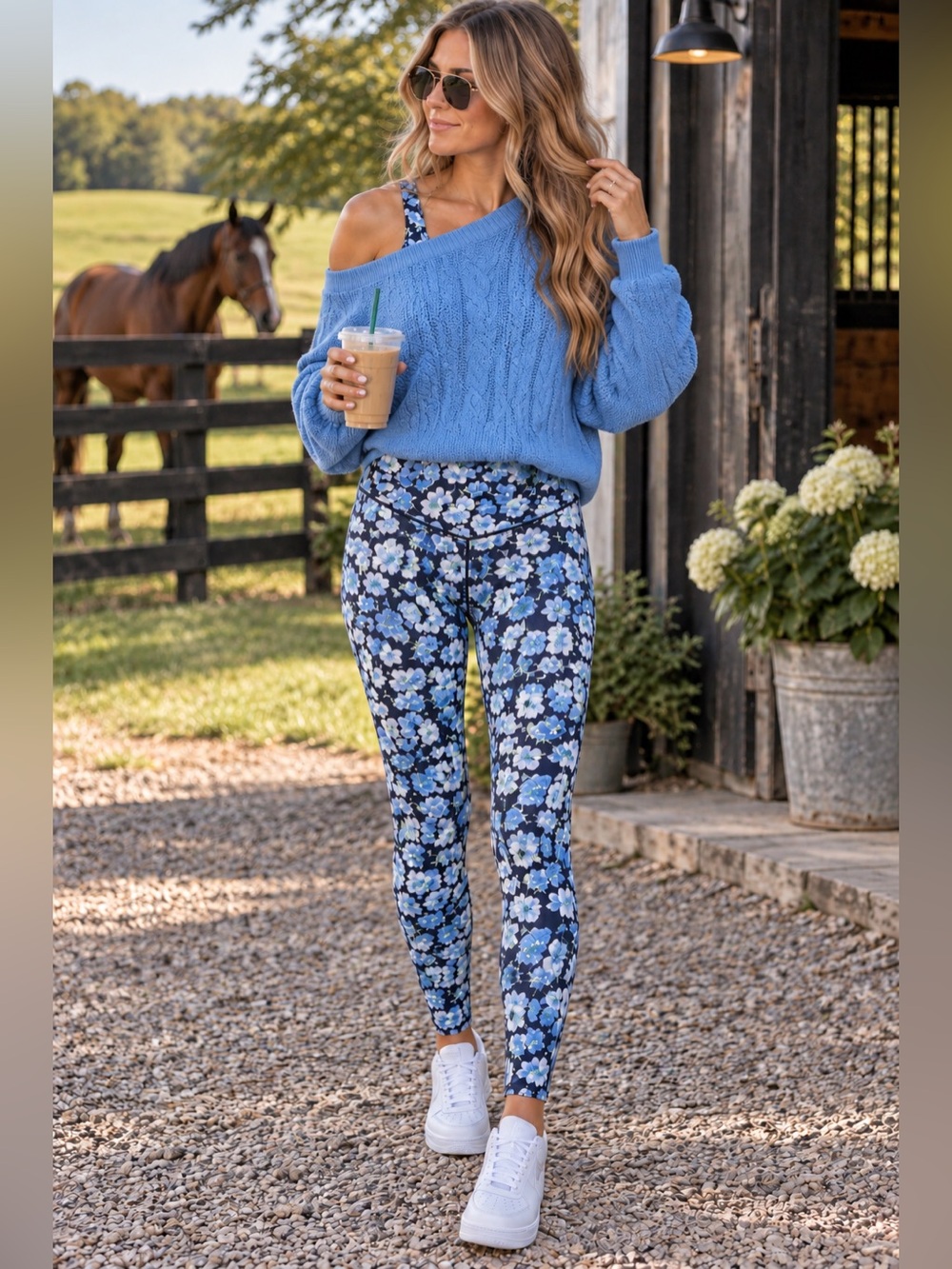 AERIE Offline Floral 7/8 Real Me Legging - Medium - High Waisted